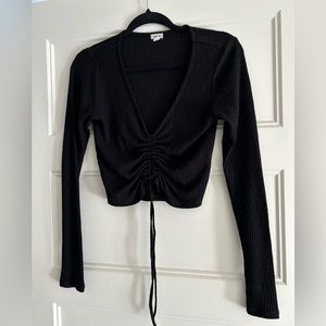 Black ribbed long sleeve shirt